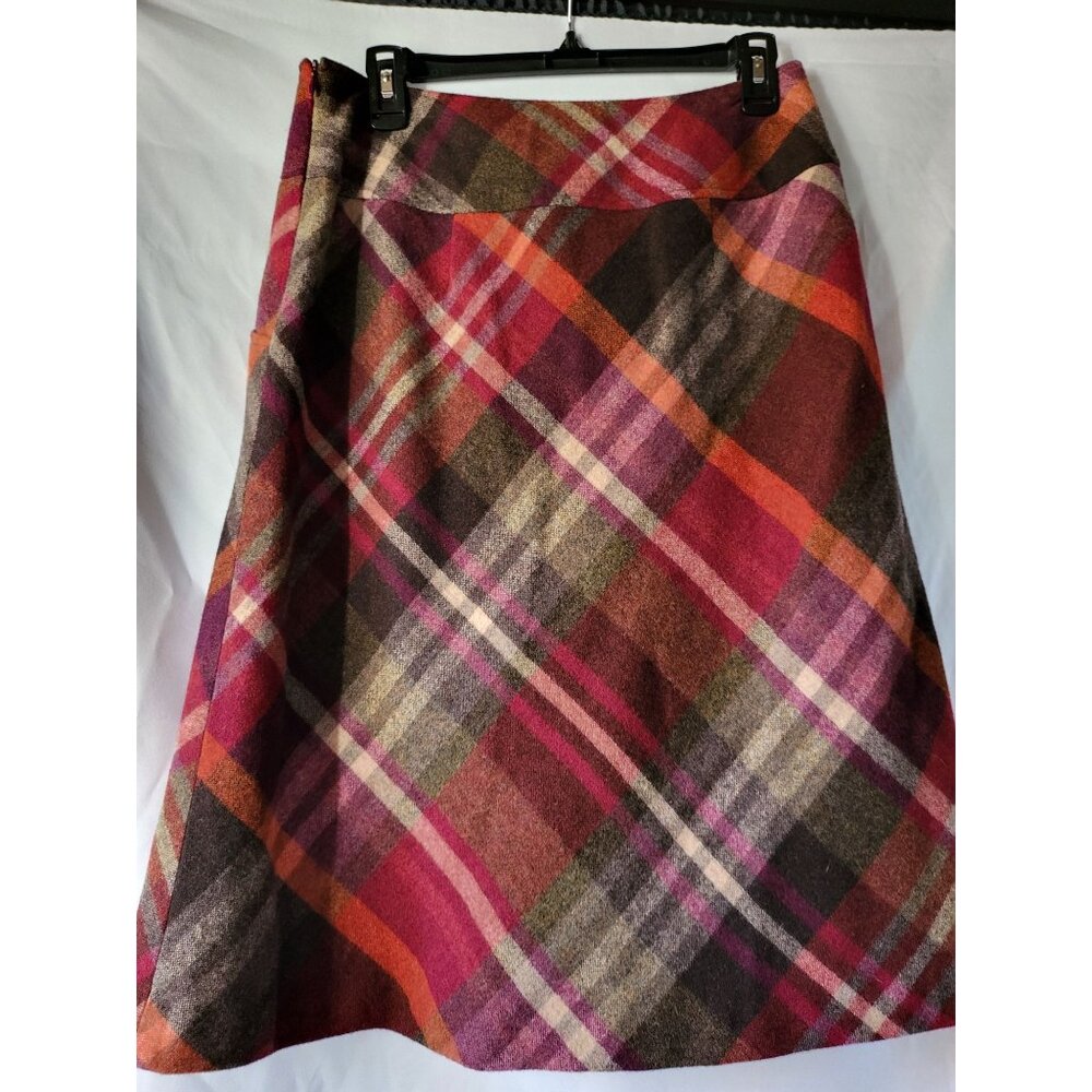 Talbot vintage size 8 multicolor plaid wool blend skirt wool preppy 80s